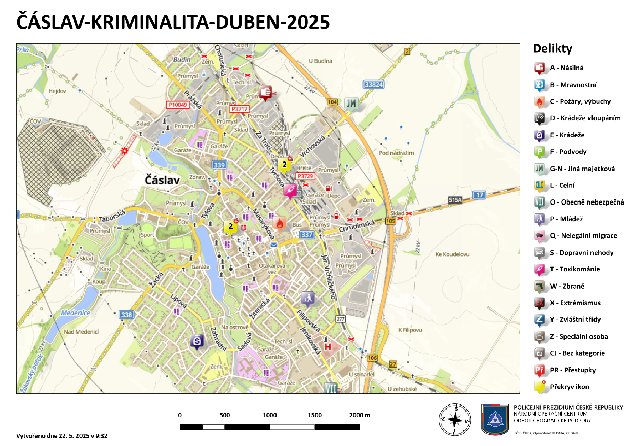 Nové infomapy dopravní nehodovosti a kriminality za březen a duben 2025