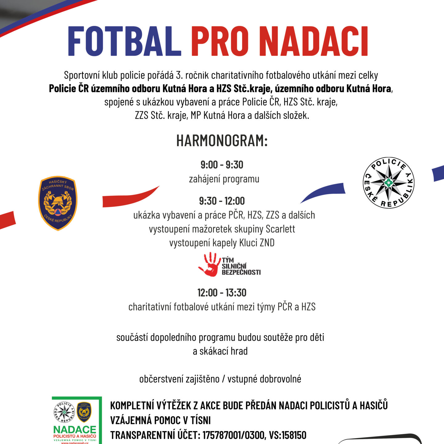 Fotbal pro Nadaci policistů a hasičů