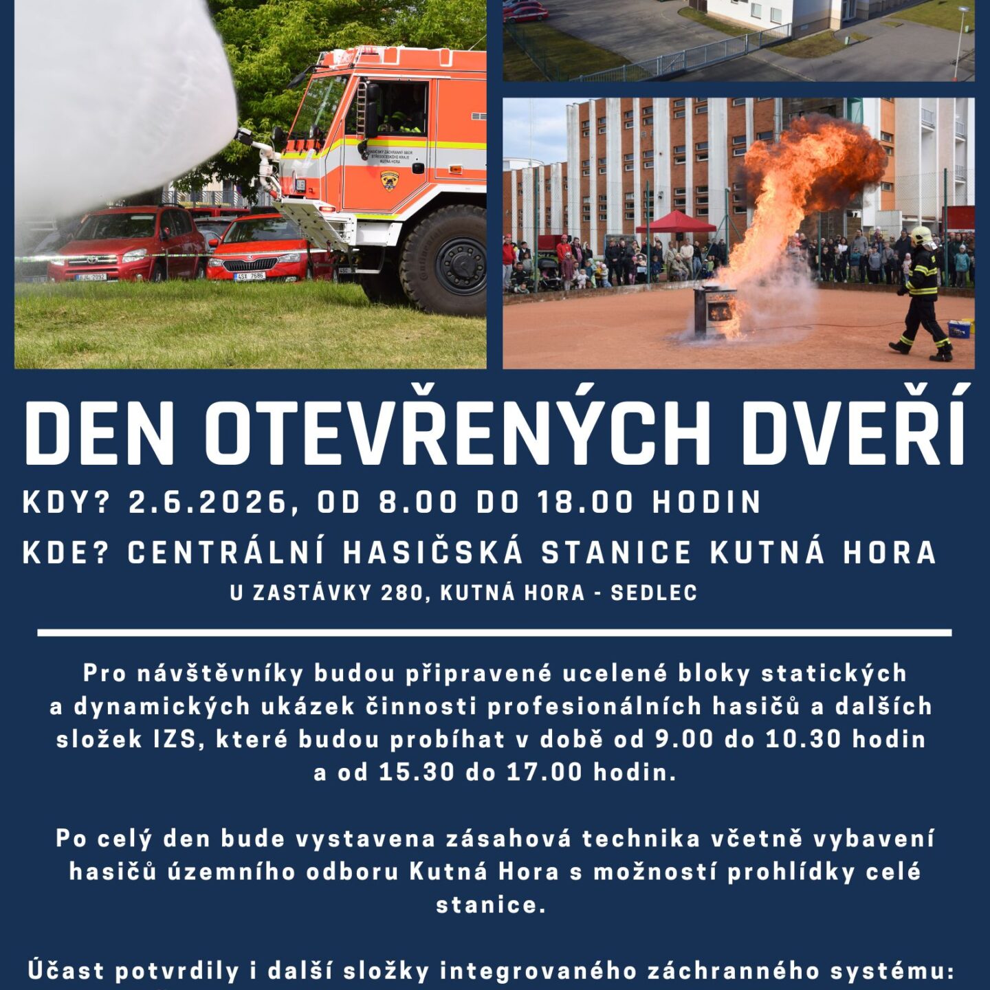 Den otevřených dveří na stanici HZS Kutná Hora